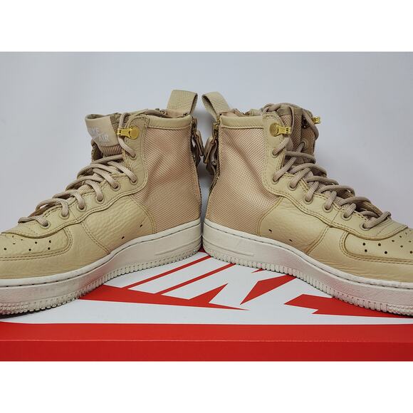 Nike SF Air Force 1 Mid GS MUSHROOM AJ0424-200 Size 5.5y WORN - Picture 6 of 8